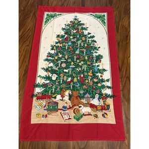 VTG Christmas Tablecloth or Door Panel Tree Night Before‎ Victorian 33" x 48.5"
